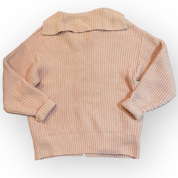 Free‎ People Women's Shawl Collar Button Front Pink Knit Cardigan Sweater Small - Picture 9 of 14